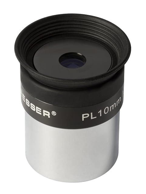 Oculaire Plössl Bresser de 10 mm avec bonnette caoutchouc et étui de rangement