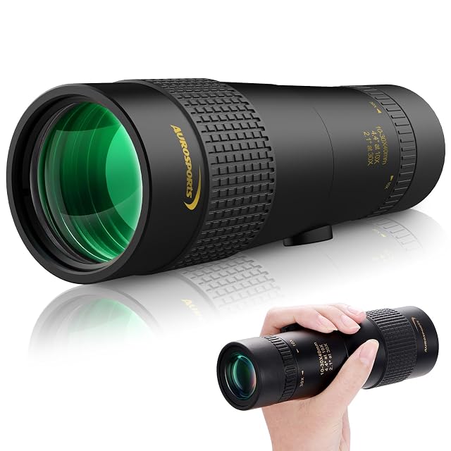 Monoculaire zoom Aurosports 10-30×40 à double bague de mise au point