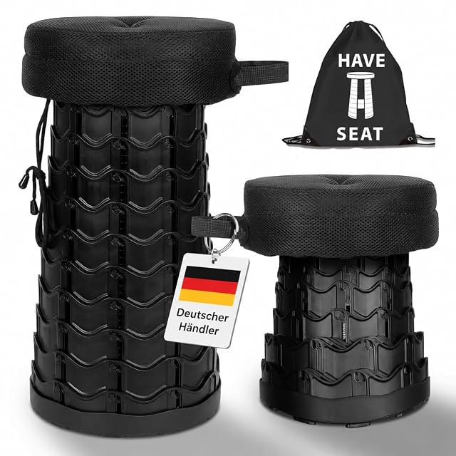 Tabouret télescopique Have A Seat noir avec coussin