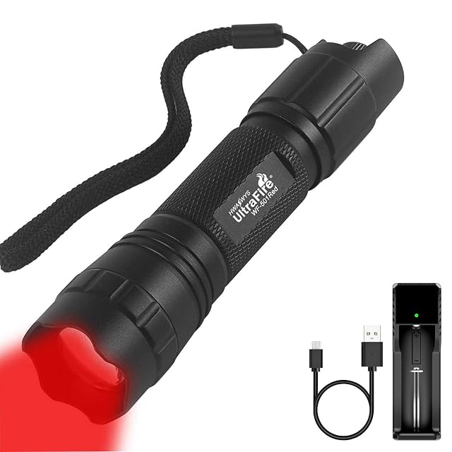 Lampe à LED rouge UltraFire 501R à tête zoom