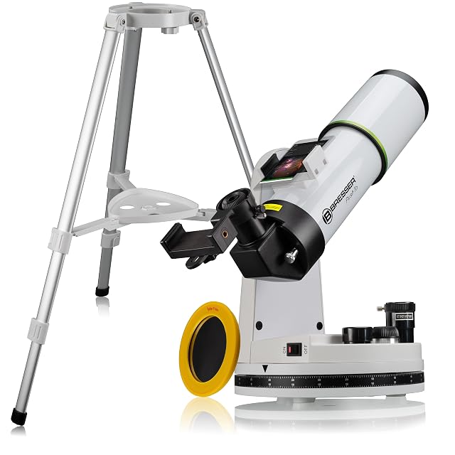 Lunette Bresser PushTo AR 80/400 avec son trépied de terrain et son support de téléphone